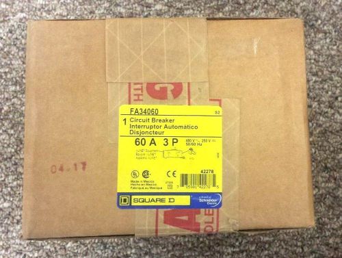 New square d i-line 3 pole 60 amp circuit breaker fa34060 for sale