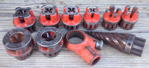 Lot of 10 ridgid 00r threader head, pipe &amp; bolt die, reamer for sale