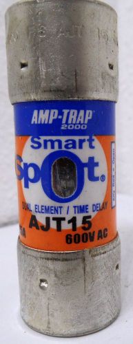 AJT15  Class J dual-element time delay fuse, 600VAC, 15A