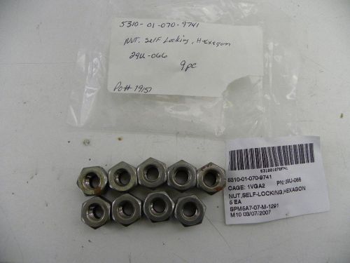 Hex nut slflkg stl  bx19 pn 29u-066  nsn 5310-01-070-9741 9pc lot for sale