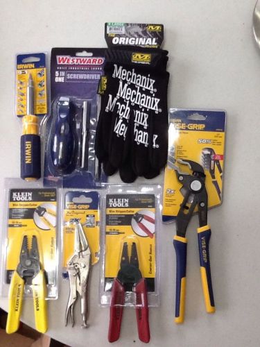 Klein tools 11045 wire stripper / cutter xl glove,vise grip, pliers all new lot for sale
