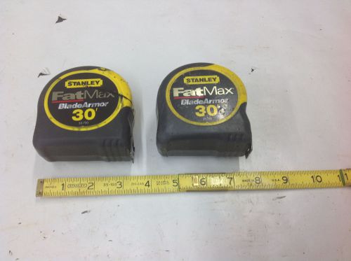 (2) Stanley 33-730, FatMax  30&#039; Tape Measure BladeArmor.  USED