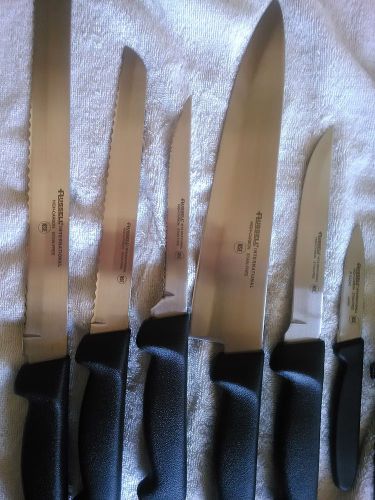 Soft-grip dexter rusell sani-safe commercial cutlery, knife set 7-piece w/case for sale