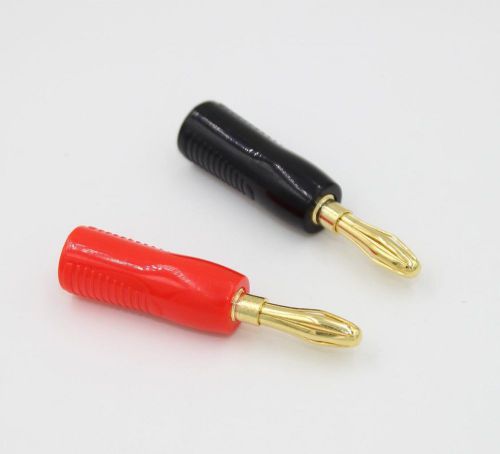 Banana plug loudspeaker amplifier hifi audio connector black red x1pair for sale