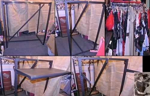 DOUBLE SIDED RAIL CLOTHING RACK SHELF BRACKETS RETAIL STORAGE CLOTHES BLACK