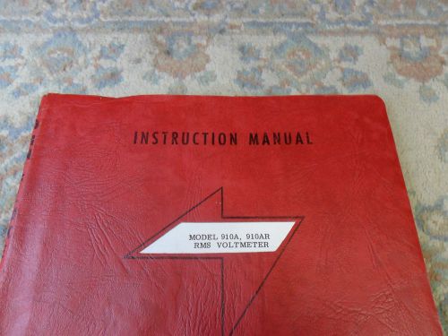 FLUKE MODEL 910a 910AR RMS Voltmeter  instructions  MANUAL