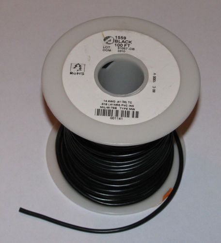 90&#039; ALPHA 1559 14 Gauge Black Hookup Wire