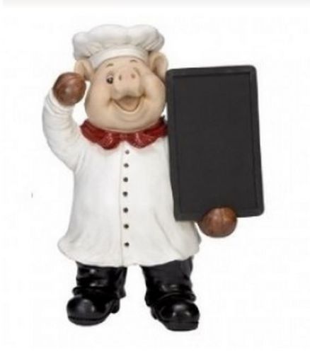 * Benzara Polystone Emile French Pig with Chalk Board - 19&#034; Tall