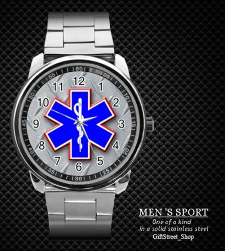 EMT PARAMEDIC MEDICAL BADGE STEEL WATCH NEW 2015 (RARE)