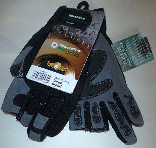 Pair wells lamont mechpro grip mechanic work gloves, semi-fingerless sz l new for sale