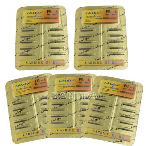 5Boxes dental Tungsten Steel drills/burs For High speed Handpiece FG-4 10pcs/Box