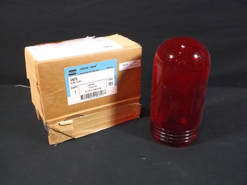 Crouse-Hinds VN75 Vintage Industrial Safety Glass Globe, RED  NEW NOS (170)