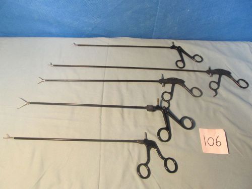 Assortd Laparoscopic 5mm X 32cm Monopolar Grasper Set Lot of 5