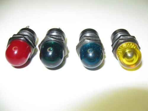 (4) Vintage Dialight Dialco ? Panel Mount Indicator Lights