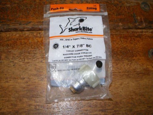 SHARK BITE PEX CPVC OR COPPER 1/4&#034; X 7/8&#034; BC TOILET CONNECTOR NOS