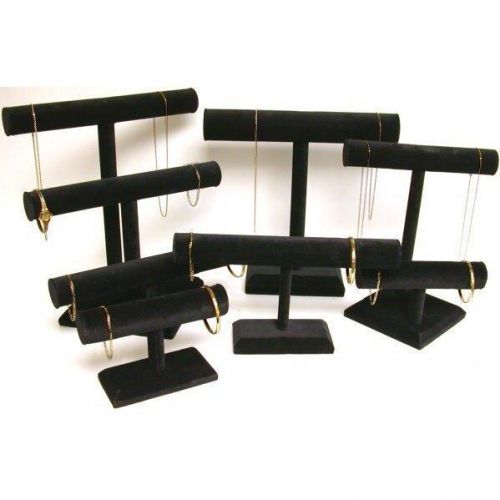 5 black bracelet chain &amp; watch t-bar jewelry display for sale