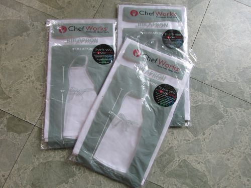 Chef Works BIB APRON white APKDC Lot of 3