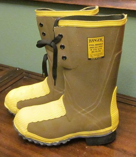 RANGER FIREMAN BOOTS-- Size 8--- ANSI Z41 PT91 M I/75 C/75 Mt/75 PR