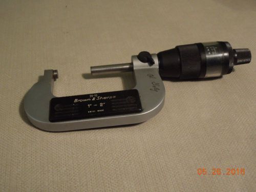 BROWN AND SHARPE 2 IN DIGIT-MIKE NO. 599-20-10 DIGITAL MICROMETER CARBIDE FACES