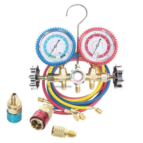 A/C Manifold Dual Gauge Set R134A R12 R22 R502 ACME HVAC AC Auto 5FT Hose