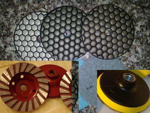 4&#034; diamond dry polishing 28 pad 2 turbo coarse cup wheel granite stone concrete for sale