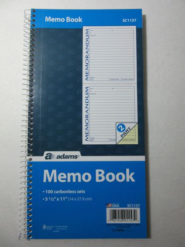 Adams Spiral Memo Book 2-Part 100 Carbonless set SC1157