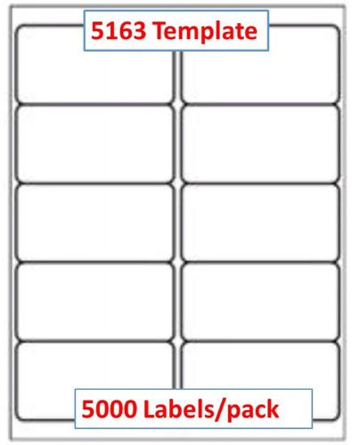 5000 laser /ink jet labels blank address 100 sheets 4&#034;x 2&#034; fits size 5163 for sale