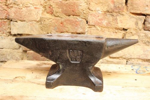 VINTAGE ORIGINAL  PFP Peddinghaus 44 lb BLACKSMITH ANVIL FORGE IRON