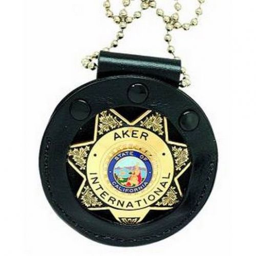 Aker Leather A599-BP Necklace Star Badge Holder - Black