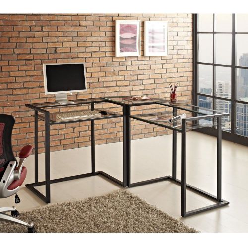 56&#034; Black Corner Computer Desk