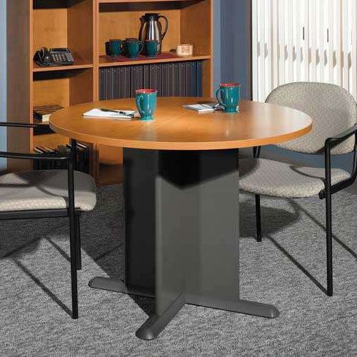 Round conference table 42&#034; business meeting office room modern contemporary new for sale