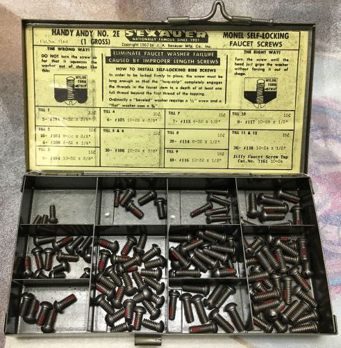 SEXAUER HANDY ANDY NO. 2E  MONEL SELF-LOCKING BIBB SCREWS IN METAL BOX OVER 100