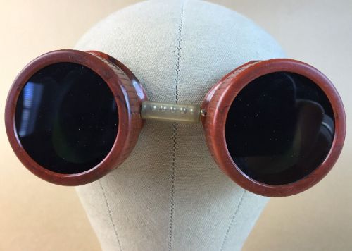 VTG STEAMPUNK GOGGLES GLASS BAKELITE WELDING LIGHTNING BOLTS FREE PRIORITY SHIP