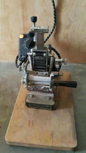 VTG ANTIQUE KINGSLEY MACHINE CO. KWH-6 HOT STAMP FOIL MACHINE