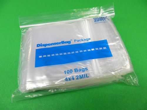 100 ZIP LOCK BAGS 4x4 SQUARE RECLOSABLE CLEAR POLY BAG 2MIL 4&#034;x4&#034; RELOC ZIPPIT