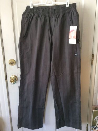 Chef Works Men&#039;s Gray Better Built Plaid Pants Sz Med NWT