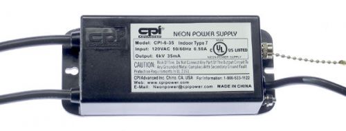 Cpi advanced 6,000 volt 35 ma neon sign transformer - power supply - cpi-6-35 for sale