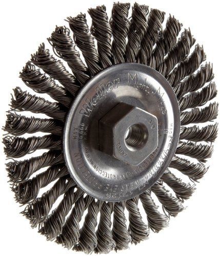 Weiler Dualife Narrow Face Wire Wheel Brush, Threaded Hole, Steel, Stringer