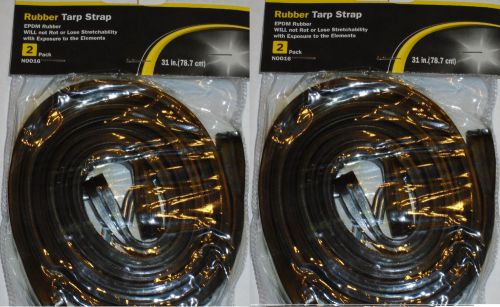 Lot Of 4 Rubber Tarp Strap Bungi Bunji cord Tie Downs 2 Packs of 2