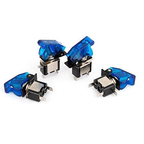 DC 12V Blue LED Illuminated SPST ON/OFF Racing Car Toggle Switch 4Pcs