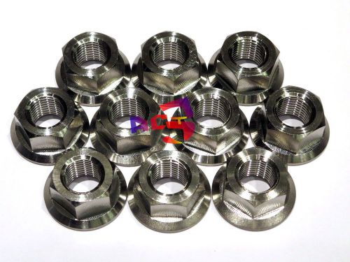 10pcs Titanium/Ti M14 x 1.5 Pitch Sprocket Flange Nut