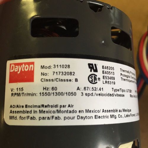 Dayton motor model# 311028 1/60 hp 115v 60hz 3 speed ****lot of 2***** for sale