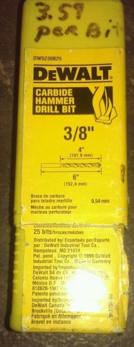 DeWalt DW5230B25 DeWalt 3/8&#034; x 6&#034; Drill Bit Premium Percussion (Bulk 25)