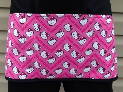 Black Hello Kitty server waitress Half Apron 3 pocket restaurant Classyaprons