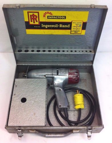 Vintage ingersoll rand model a 3/8&#034;inch drive corded electric impact wrench case for sale