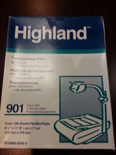 HIGHLAND ... TRANSPARENCY FILM ...45 SHEETS .... FOR COPIERS W/O SENSING STRIPE