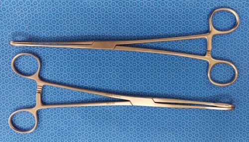 Lot of 2 Sponge Forceps 9-3/4&#034; Straight German Stainless Magnum Medical/Generic