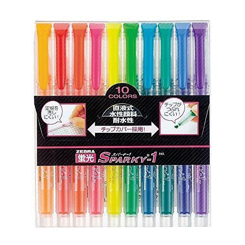 Zebra Sparky-1 WKP1-10C Fluorescent Marker (10 Colors)