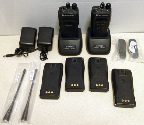 Lot of 2 motorola radius cp200 4ch radios w/chargers model aah50rdc9aa1an for sale