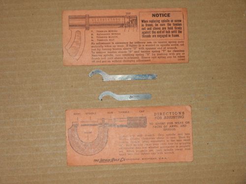 VINTAGE LUFKIN OUTSIDE &amp; INSIDE MICROMETER WRENCH w/ CARDS